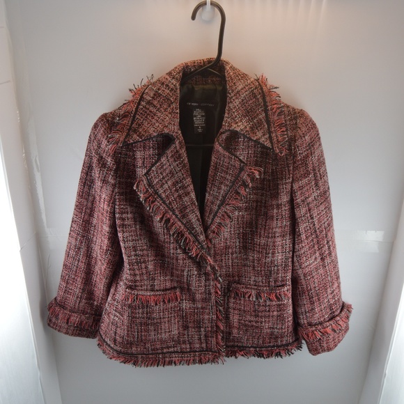 NEW YORK & COMPANY Fringe Tweed Blazer - Picture 4 of 7